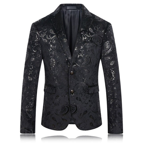 BATMO 2019 New arrival printed Men's black  Blazer Casual Blazer For Men Blazer Nightclubs suit Men S,M,L,XL,XXL,3XL,4XL