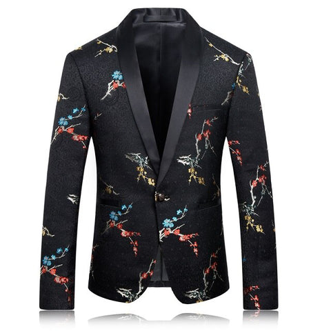 BATMO 2019 New arrival printed Men's black  Blazer Casual Blazer For Men Blazer Nightclubs suit Men S,M,L,XL,XXL,3XL,4XL