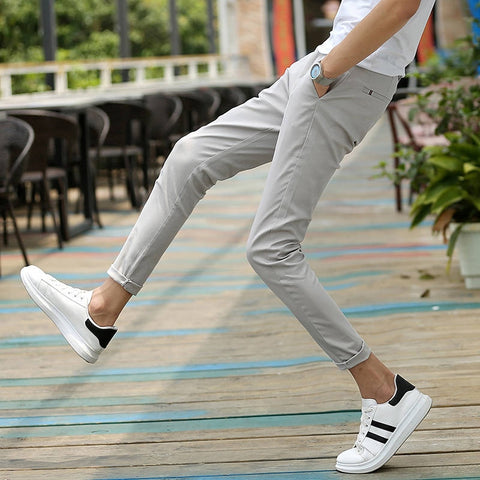 Nine points of pants men's resilience, nine points of students Korean version trend young boys' casual pants in summe