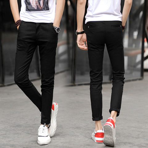 Nine points of pants men's resilience, nine points of students Korean version trend young boys' casual pants in summe