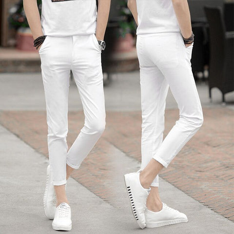 Nine points of pants men's resilience, nine points of students Korean version trend young boys' casual pants in summe