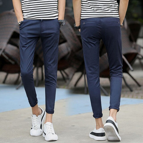 Nine points of pants men's resilience, nine points of students Korean version trend young boys' casual pants in summe