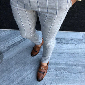 2019 Fashion Clothing Suit Many Occasion Men's Pant Summer Slim Comfortable Striped Plaid Business Pants Black White Pants