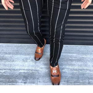 2019 Fashion Clothing Suit Many Occasion Men's Pant Summer Slim Comfortable Striped Plaid Business Pants Black White Pants