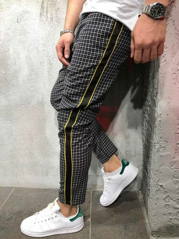 2019 Fashion Clothing Suit Many Occasion Men's Pant Summer Slim Comfortable Striped Plaid Business Pants Black White Pants