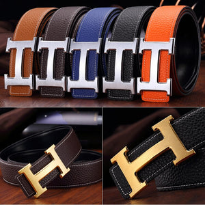 Luxury Designer men belts Brand H Belt High Quality Classic H Buckle business belt Real Genuine Leather Men Women Belt