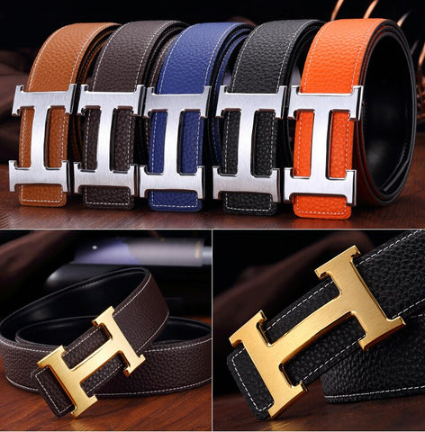 Luxury Designer men belts Brand H Belt High Quality Classic H Buckle business belt Real Genuine Leather Men Women Belt