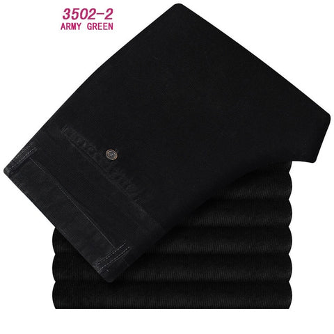 Autumn and winter Corduroy pants men business casual pants loose elastic middle-aged straight pants thicken corduroy trousers