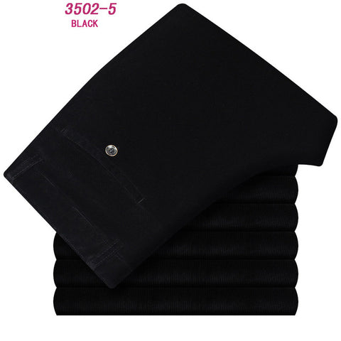 Autumn and winter Corduroy pants men business casual pants loose elastic middle-aged straight pants thicken corduroy trousers