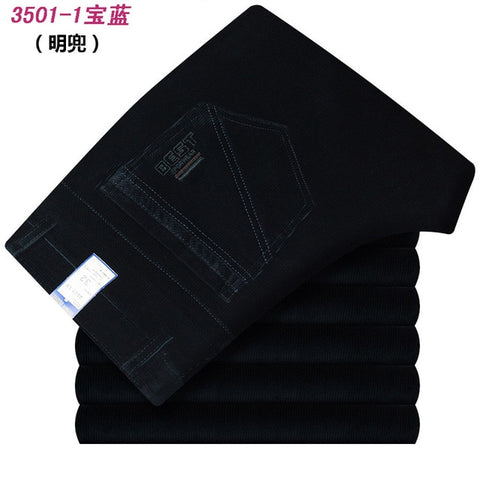 Autumn and winter Corduroy pants men business casual pants loose elastic middle-aged straight pants thicken corduroy trousers
