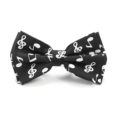 Fashion white Musical Note Black Bow tie for Men Unisex Tuxedo Dress Bowtie Butterfly Brand New fine accessories Free shipping