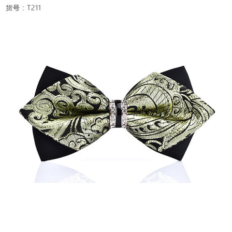 1Piece Bling Crystal Metal Decoration Sharp Corners Bow Tie Butterfly Knot Men's Accessories Wedding Party Banquet Club Business