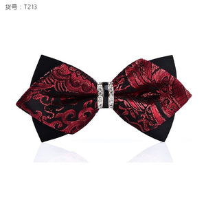 1Piece Bling Crystal Metal Decoration Sharp Corners Bow Tie Butterfly Knot Men's Accessories Wedding Party Banquet Club Business