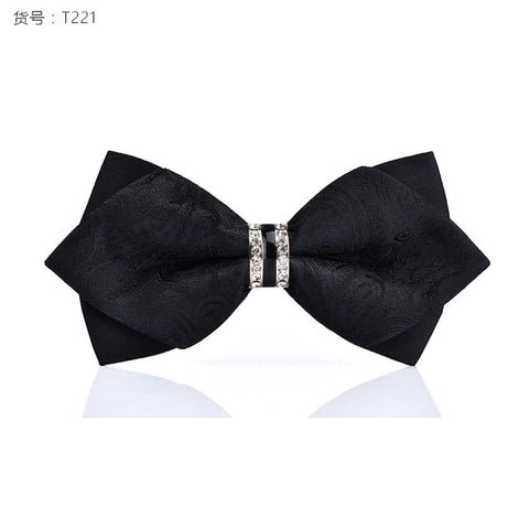 1Piece Bling Crystal Metal Decoration Sharp Corners Bow Tie Butterfly Knot Men's Accessories Wedding Party Banquet Club Business