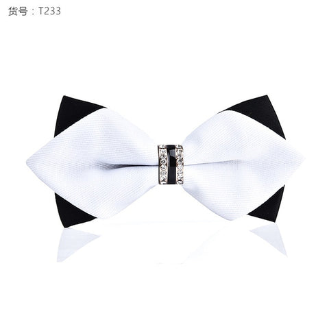 1Piece Bling Crystal Metal Decoration Sharp Corners Bow Tie Butterfly Knot Men's Accessories Wedding Party Banquet Club Business