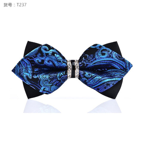 1Piece Bling Crystal Metal Decoration Sharp Corners Bow Tie Butterfly Knot Men's Accessories Wedding Party Banquet Club Business