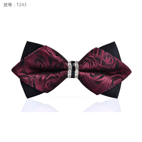 1Piece Bling Crystal Metal Decoration Sharp Corners Bow Tie Butterfly Knot Men's Accessories Wedding Party Banquet Club Business