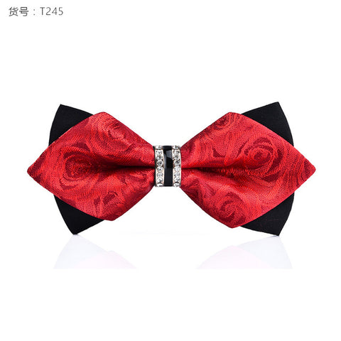 1Piece Bling Crystal Metal Decoration Sharp Corners Bow Tie Butterfly Knot Men's Accessories Wedding Party Banquet Club Business