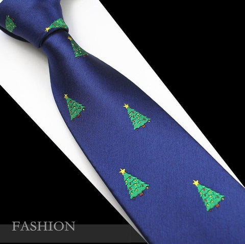 RBOCOTT Red Christmas Tie 7cm Snowman Ties For Christmas Day Men's Blue & Green Christmas Tree Necktie Santa Claus Neck Tie Slim