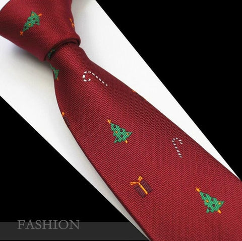 RBOCOTT Red Christmas Tie 7cm Snowman Ties For Christmas Day Men's Blue & Green Christmas Tree Necktie Santa Claus Neck Tie Slim