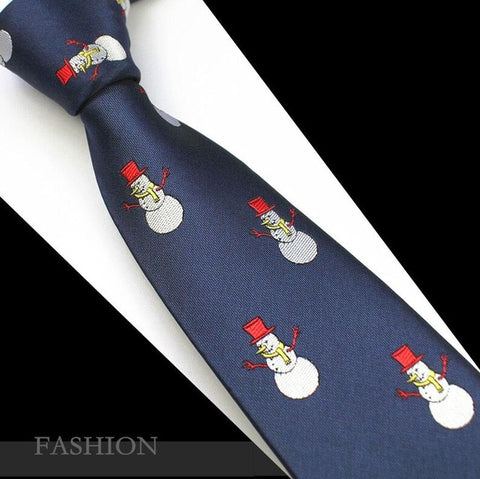 RBOCOTT Red Christmas Tie 7cm Snowman Ties For Christmas Day Men's Blue & Green Christmas Tree Necktie Santa Claus Neck Tie Slim