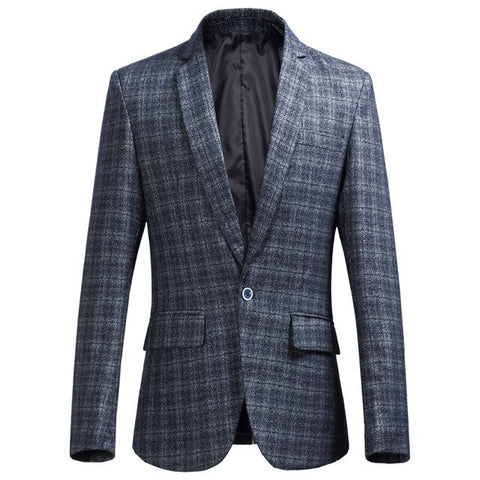 2018 New Men's Plaid Suit Jackets Large Size S M L XL 2XL 5XL 6XL blue grey Fashion Business Youth Casual Wear Men Suits Blazers