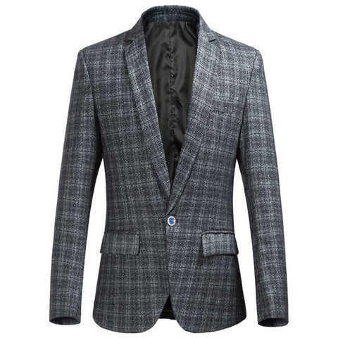 2018 New Men's Plaid Suit Jackets Large Size S M L XL 2XL 5XL 6XL blue grey Fashion Business Youth Casual Wear Men Suits Blazers