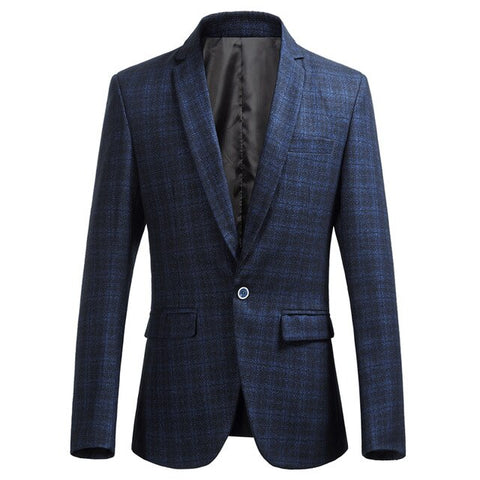 2018 New Men's Plaid Suit Jackets Large Size S M L XL 2XL 5XL 6XL blue grey Fashion Business Youth Casual Wear Men Suits Blazers