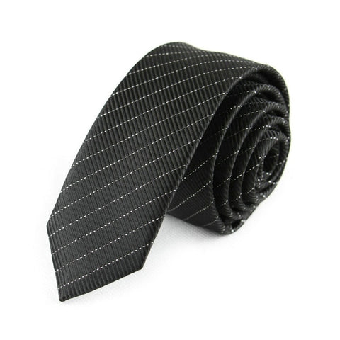 Factory Exclusive 59"  Long Mens Skinny Ties Black Polyester Silk Plaids Stripes Dots Jacquard Narrow 5cm Necktie Neck tie Party