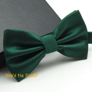 1pc Dark Green Grid Bow ties Emerald Color Cravat  For men Grooms Bowtie Polyester Butterfly Brand Gravata Wedding Party