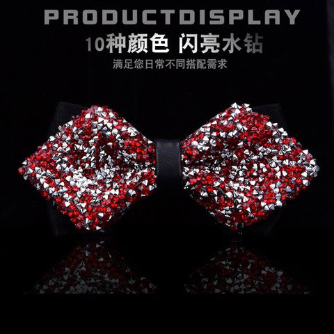 New bow tie crystal bling butterfly knot  for men wedding banquet feast club party bridegroom shinning