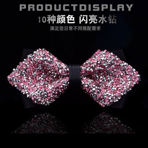 New bow tie crystal bling butterfly knot  for men wedding banquet feast club party bridegroom shinning