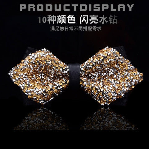 New bow tie crystal bling butterfly knot  for men wedding banquet feast club party bridegroom shinning