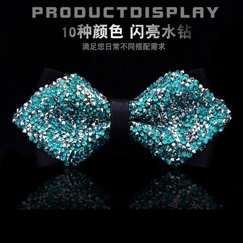 New bow tie crystal bling butterfly knot  for men wedding banquet feast club party bridegroom shinning