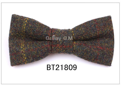 New Wool Bow Ties For Men Cravats Fashion Adjustable Woolen Bowtie for Wedding Party Groom Butterfly Adult Plaid Bowties