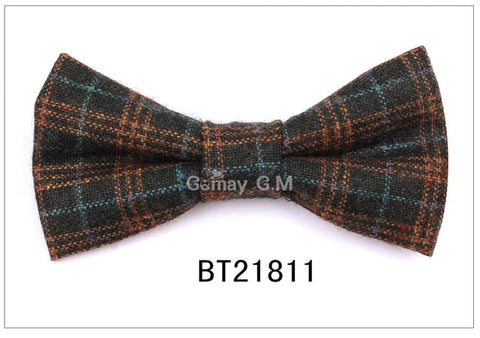 New Wool Bow Ties For Men Cravats Fashion Adjustable Woolen Bowtie for Wedding Party Groom Butterfly Adult Plaid Bowties