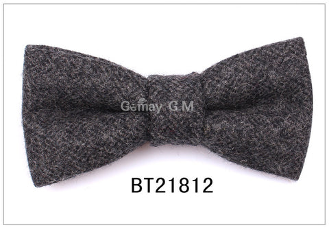 New Wool Bow Ties For Men Cravats Fashion Adjustable Woolen Bowtie for Wedding Party Groom Butterfly Adult Plaid Bowties