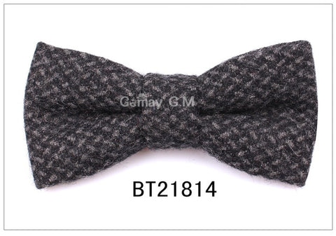 New Wool Bow Ties For Men Cravats Fashion Adjustable Woolen Bowtie for Wedding Party Groom Butterfly Adult Plaid Bowties