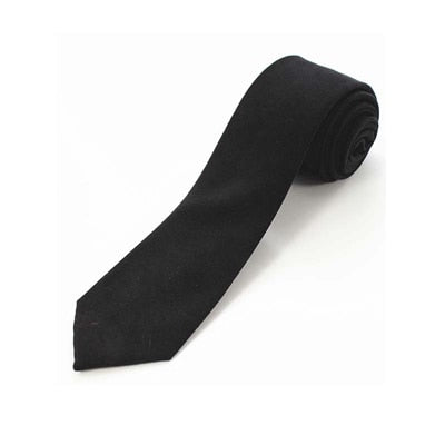 JEMYGINS Original High Quality Cotton 2.4'' Skinny Plaid Solid Cashmere Tie Wool Men Neck Tie For Youth Working Meeting