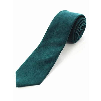 JEMYGINS Original High Quality Cotton 2.4'' Skinny Plaid Solid Cashmere Tie Wool Men Neck Tie For Youth Working Meeting