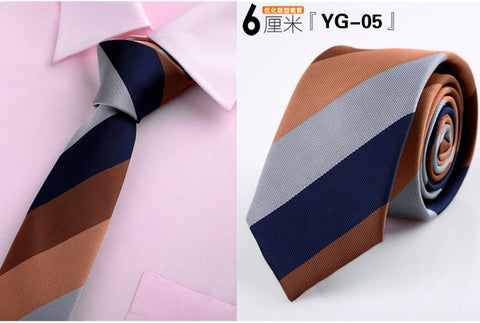 6cm ties for men skinny tie Wedding dress necktie fashion plaid cravate business gravatas para homens slim shirt accessories lot