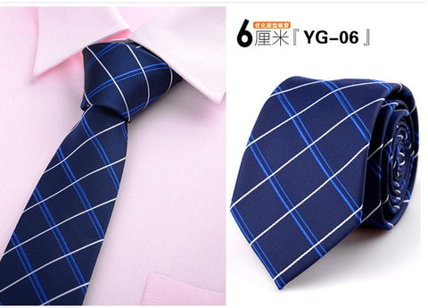 6cm ties for men skinny tie Wedding dress necktie fashion plaid cravate business gravatas para homens slim shirt accessories lot