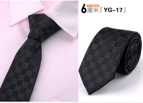 6cm ties for men skinny tie Wedding dress necktie fashion plaid cravate business gravatas para homens slim shirt accessories lot