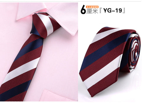 6cm ties for men skinny tie Wedding dress necktie fashion plaid cravate business gravatas para homens slim shirt accessories lot