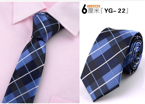 6cm ties for men skinny tie Wedding dress necktie fashion plaid cravate business gravatas para homens slim shirt accessories lot