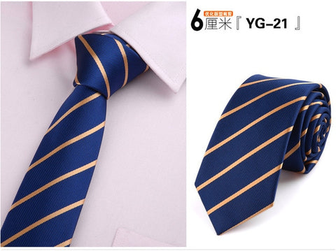 6cm ties for men skinny tie Wedding dress necktie fashion plaid cravate business gravatas para homens slim shirt accessories lot