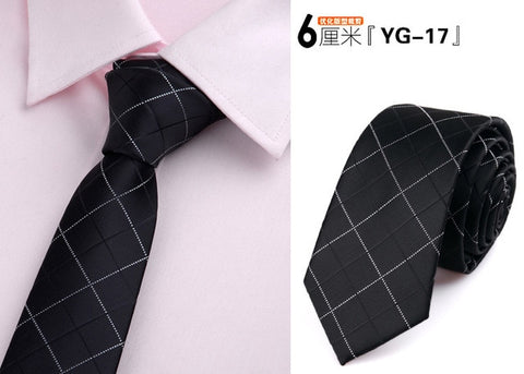 6cm ties for men skinny tie Wedding dress necktie fashion plaid cravate business gravatas para homens slim shirt accessories lot