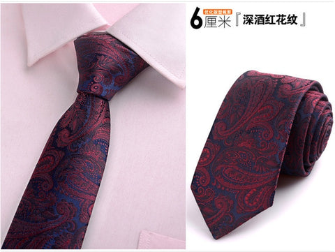 6cm ties for men skinny tie Wedding dress necktie fashion plaid cravate business gravatas para homens slim shirt accessories lot