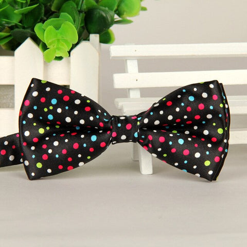 39 Color Adjustable Men's Bowtie Polyester Cartoon Man Floral Dot Bows Tie Wedding Celebration Party Butterfly Birthday Necktie