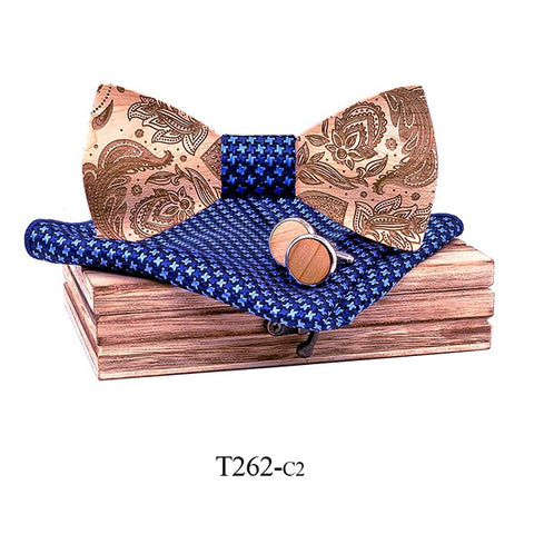 T262 3D Paisley Wooden Bow Ties for Men Wood tie Wood Gentleman Bow Ties Handmade Butterfly Wedding Party Gift for men